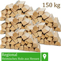 A pile of cut firewood logs.