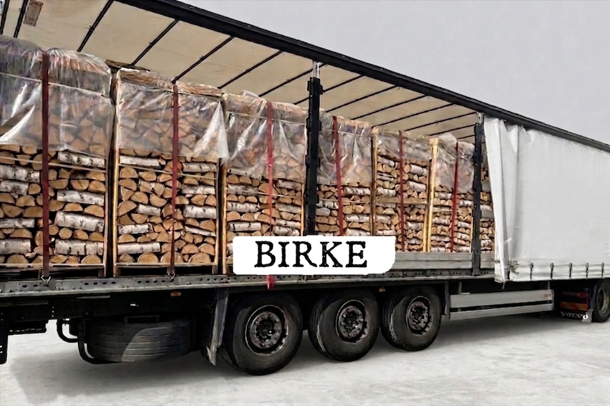 LKW-Ladung Brennholz – Birke – 30/33 cm – kammergetrocknet – 1,8 RM Paletten
