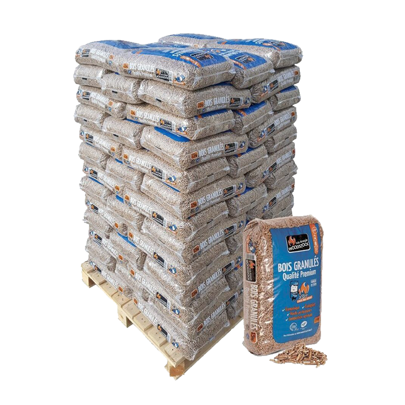 Französische Holzpellets Crépito® Premium – Palette 1080kg (72 Säcke)