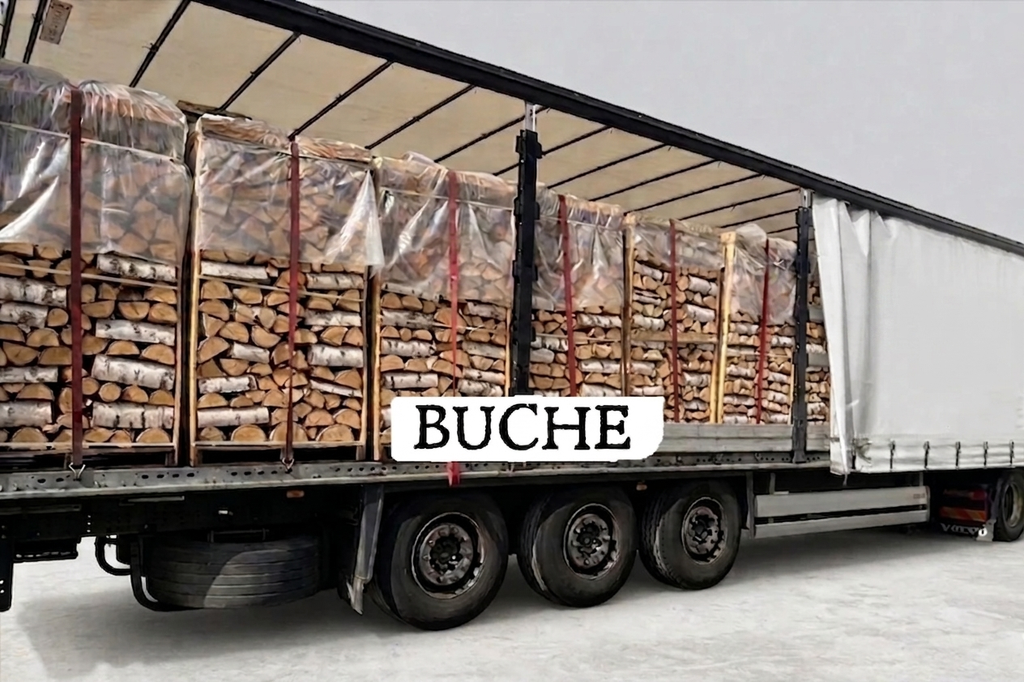 LKW-Ladung Brennholz – Buche – 30/33 cm – kammergetrocknet – 2 RM Paletten