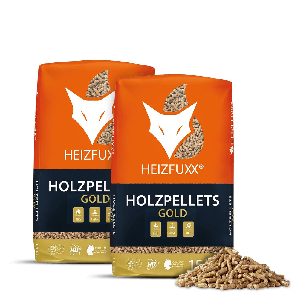 Heizfuxx Gold HD-Qualität Holzpellets Nadelholz 15kg x 2 Sack 30kg