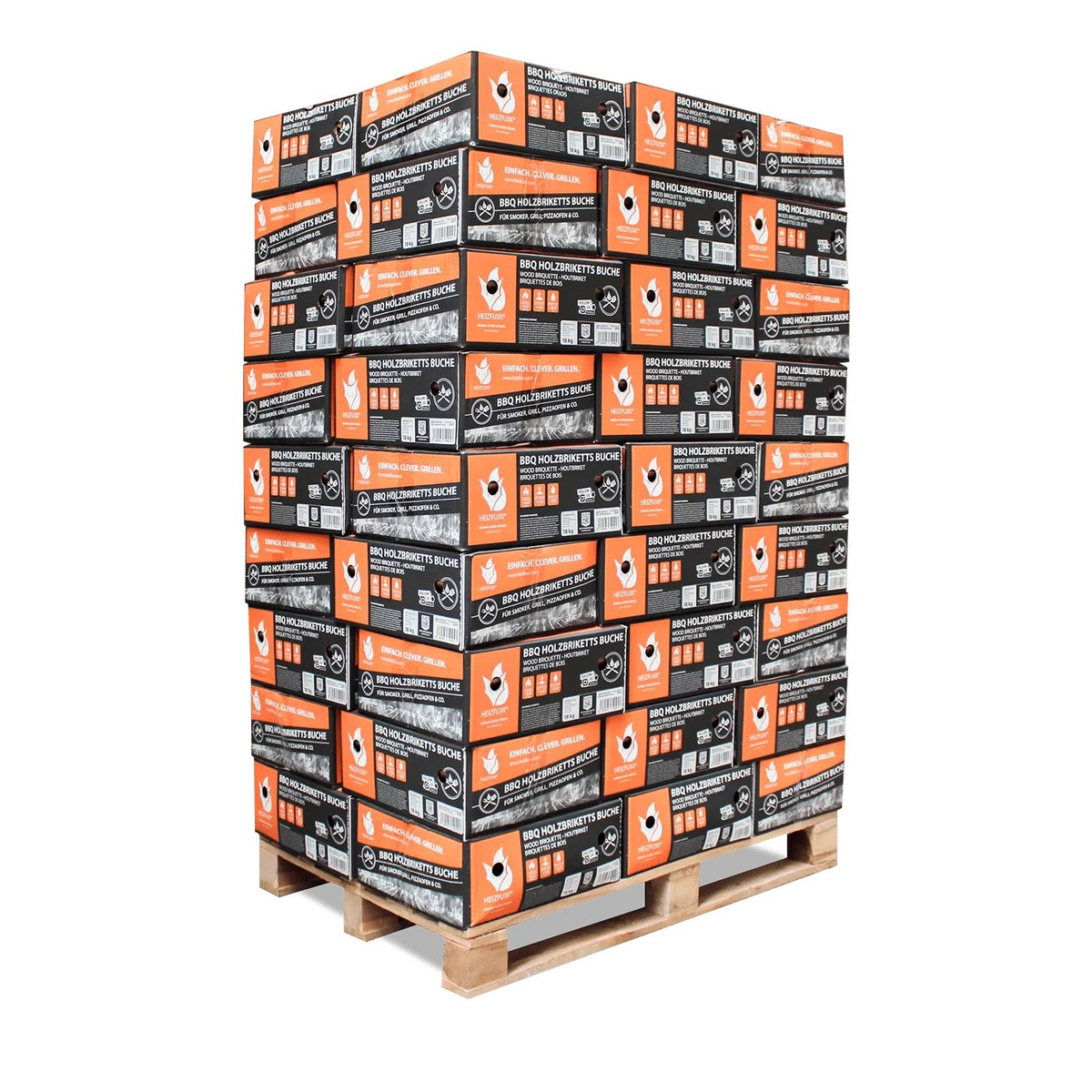 Heizfuxx BBQ-Buchenholzbriketts 18kg x 54 Gebinde 972kg Palette