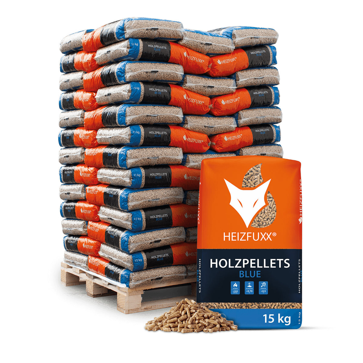 Heizfuxx Holzpellets Blue 65 x15 kg – Bild 1